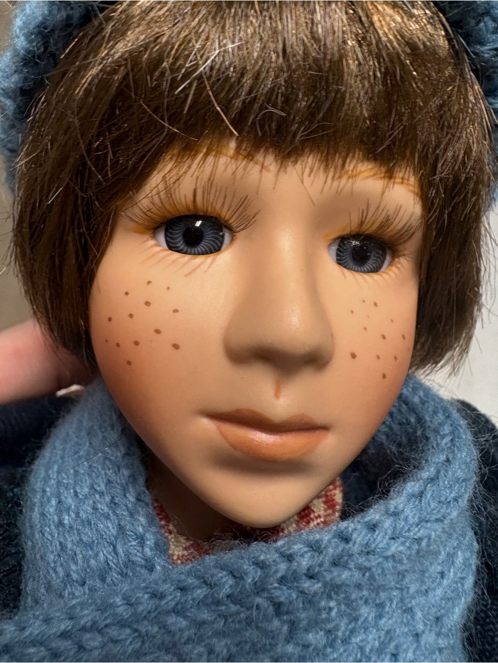 Rare Signed Kim Puppe vintage Boy in Winter Coat Doll 14” - Picture 6 of 7